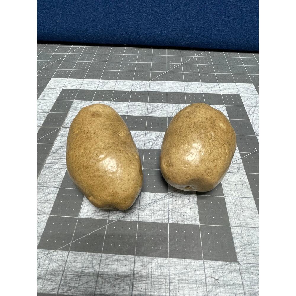 Realistic Ceramic Russet Baking Potatoes Home‎ Decor Prop Fake Staging Lot of 2